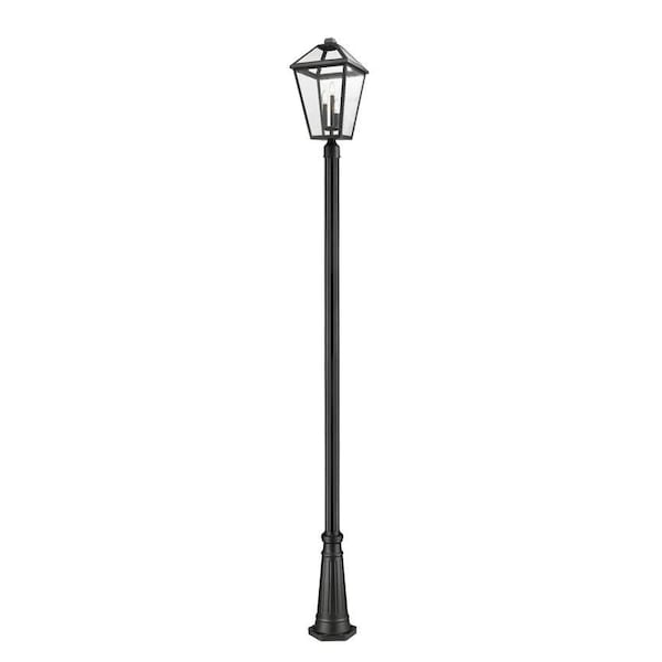 Z-Lite Talbot 3 Light Outdoor Post Mounted Fixture, Black & Clear Beveled 579PHXLR-519P-BK - main